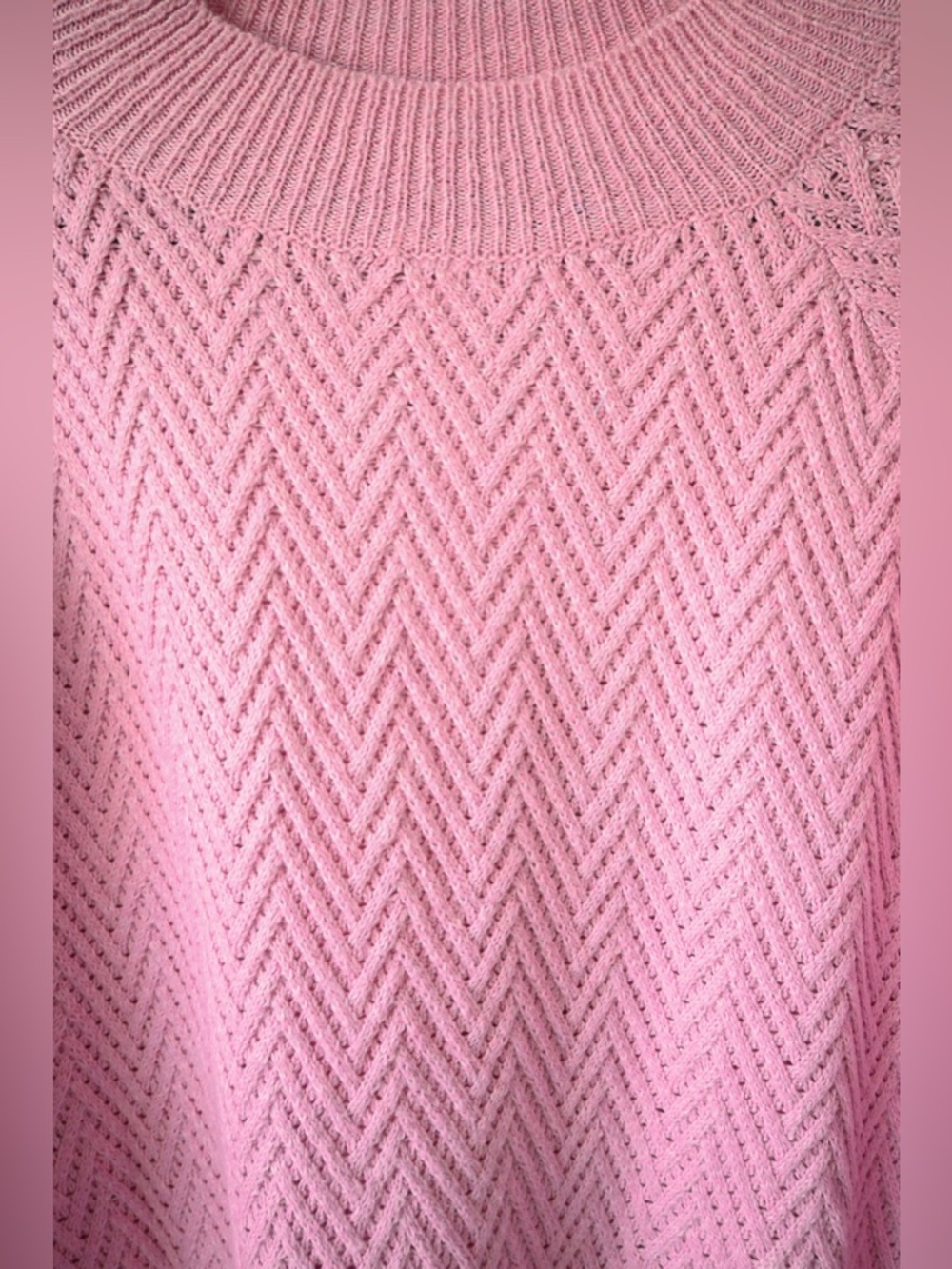 Pink Clover Chevron Pink Sweater, New Without Tags - Picture 3 of 6